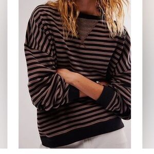 We The Free Classic Oversized Stripes Crewneck